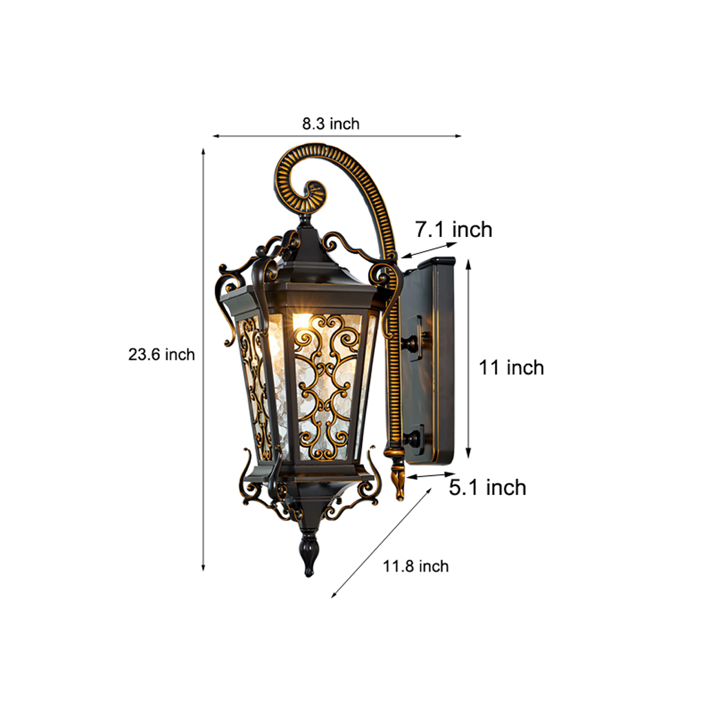 Antique Outdoor Wall Sconces Waterproof European Lamp