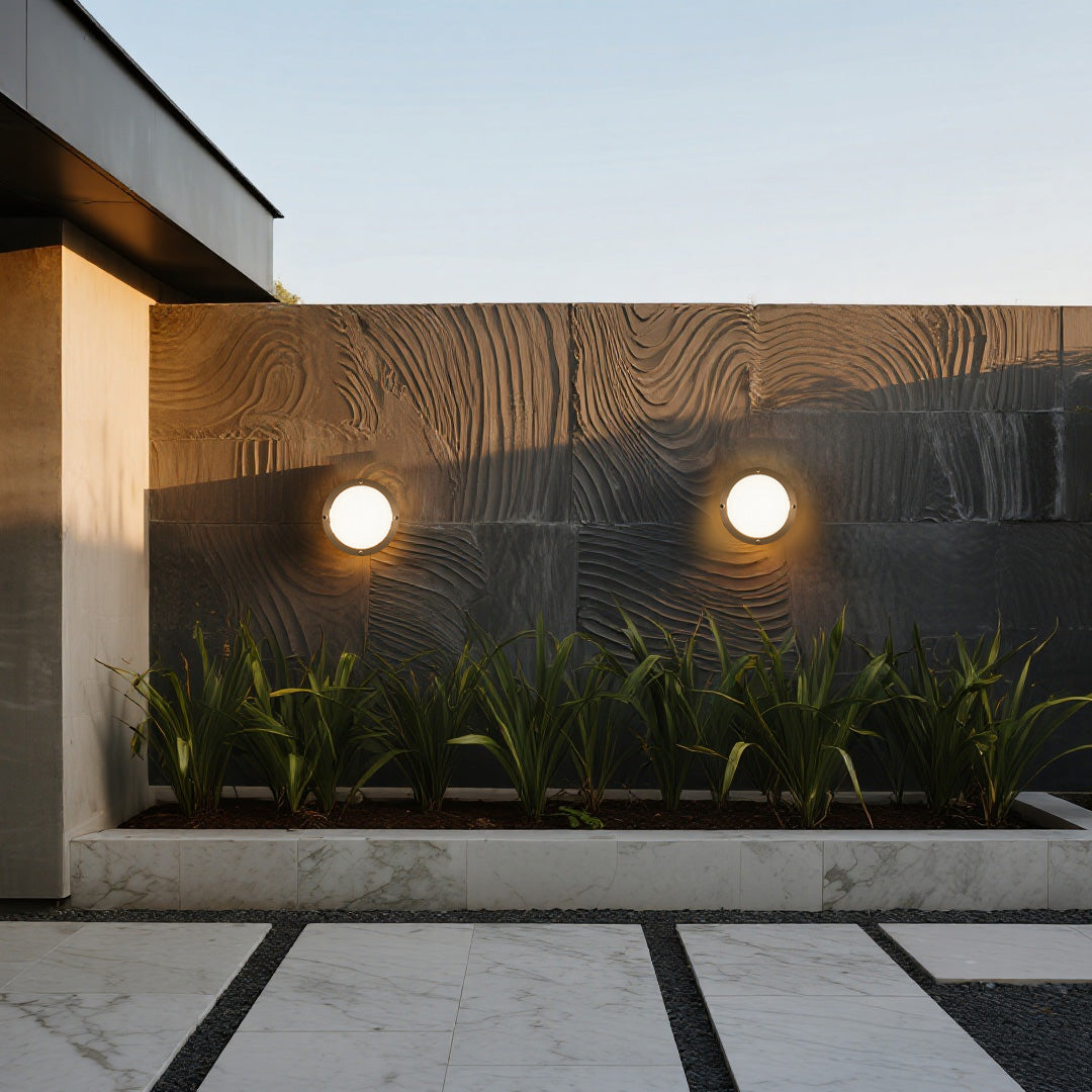 Round Outdoor Wall Lights Waterproof Minimalist Style