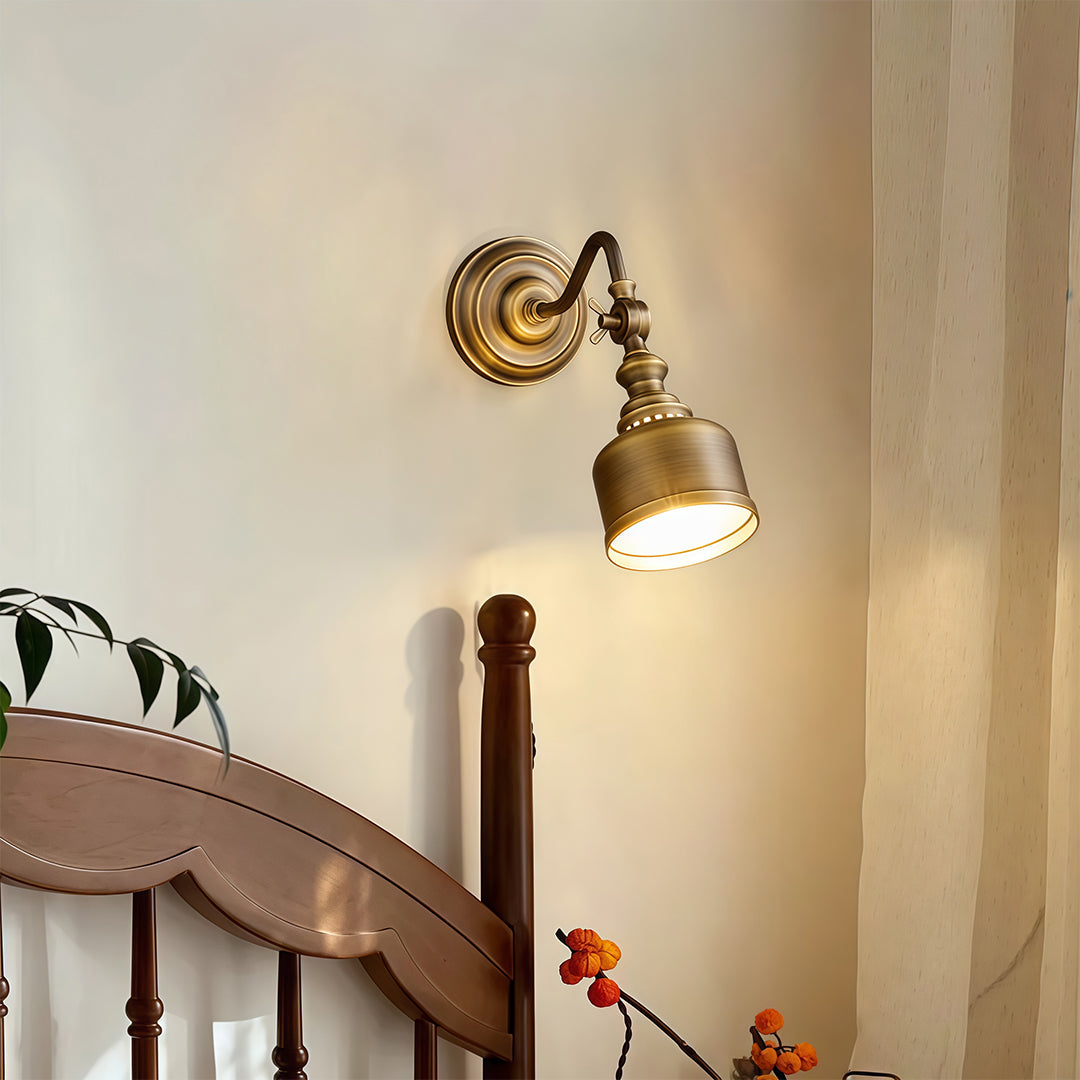 LED Wall Light Lamp American Retro Solid Brass Lamp