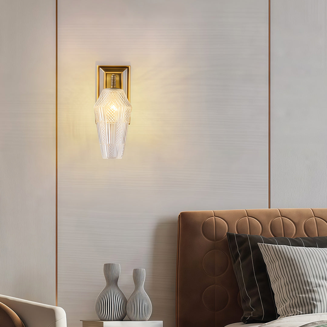 LED Wall Sconce Lights French Retro Style Brass Lamp