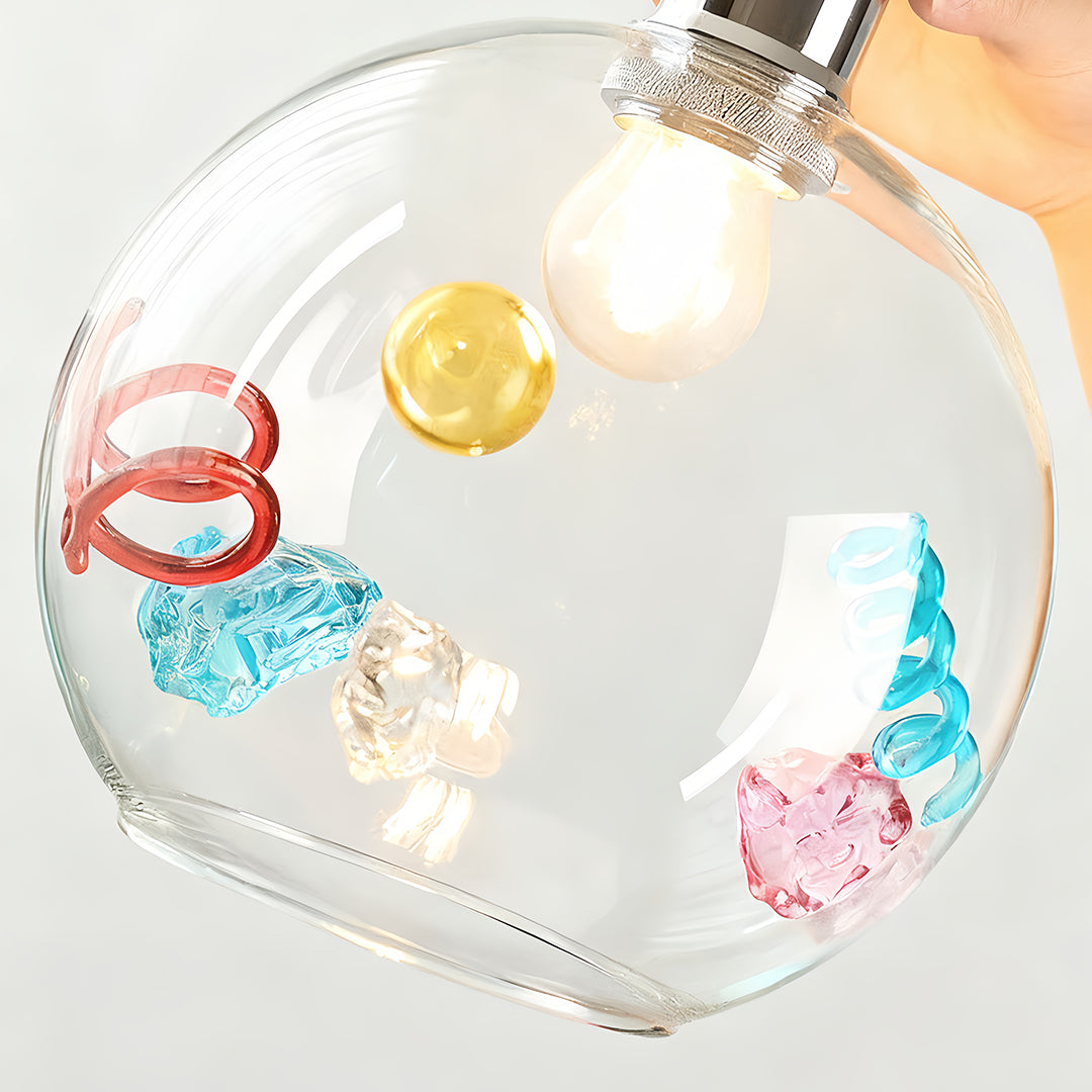 Colorful Glass Pendant Lights Creative Geometric Dec Ceiling Light