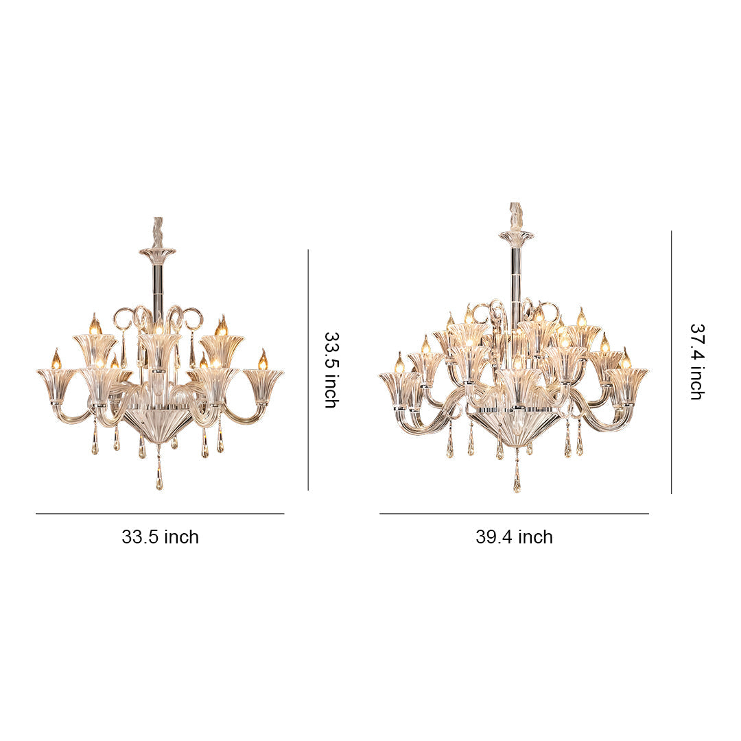 Art Glass Chandeliers French Elegant Hardware Ceiling Lights