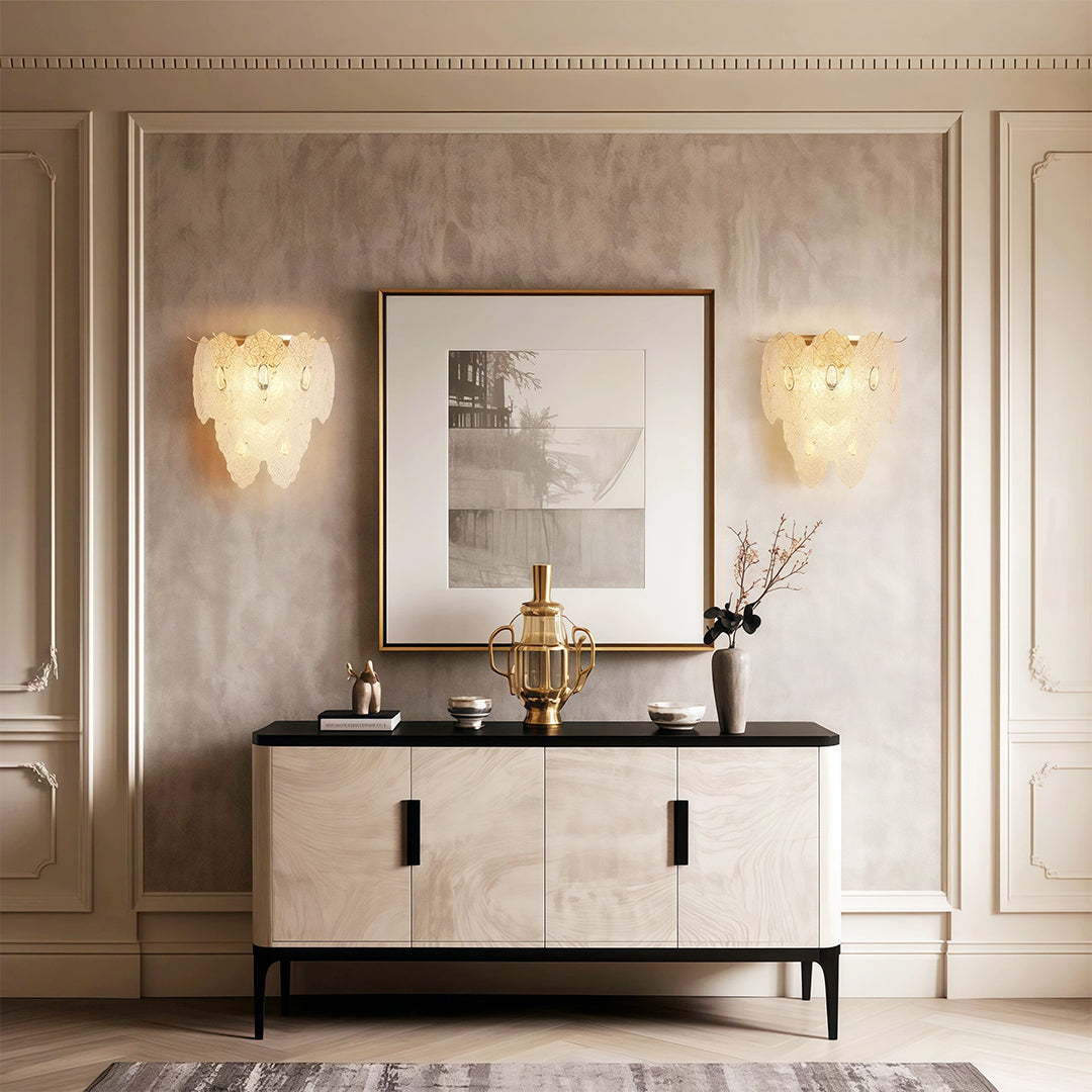 Art Wall Lights French Luxury Style Copper Glass Lamp