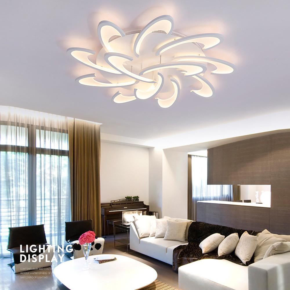 Curved LED Ceiling Light Artistic Geometric Acrylic LED Light