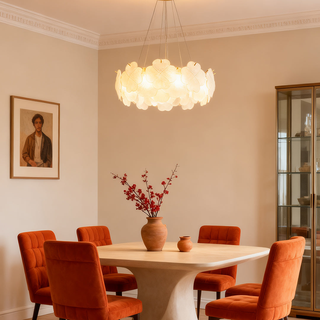 Artistic Glass Chandeliers French Flower Ceiling Lights