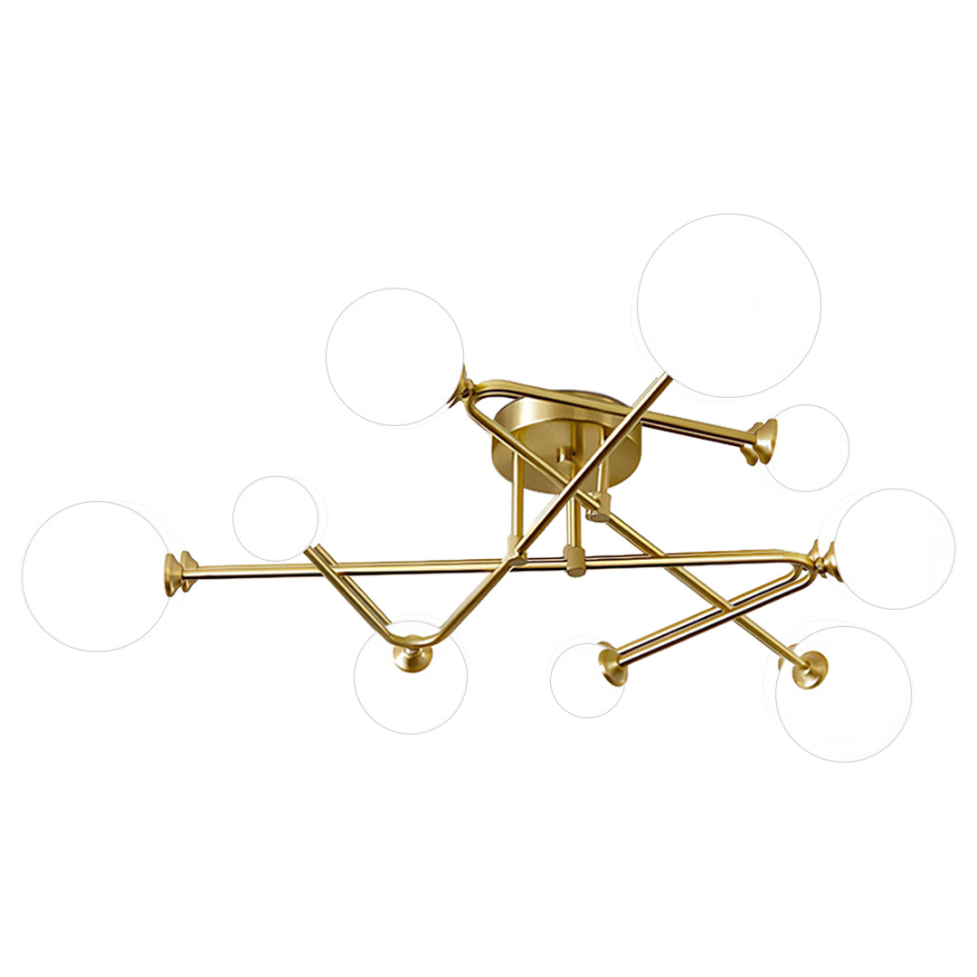 Gold Semi Flush Mount Light Nordic Style Magic Bean Ceiling Light