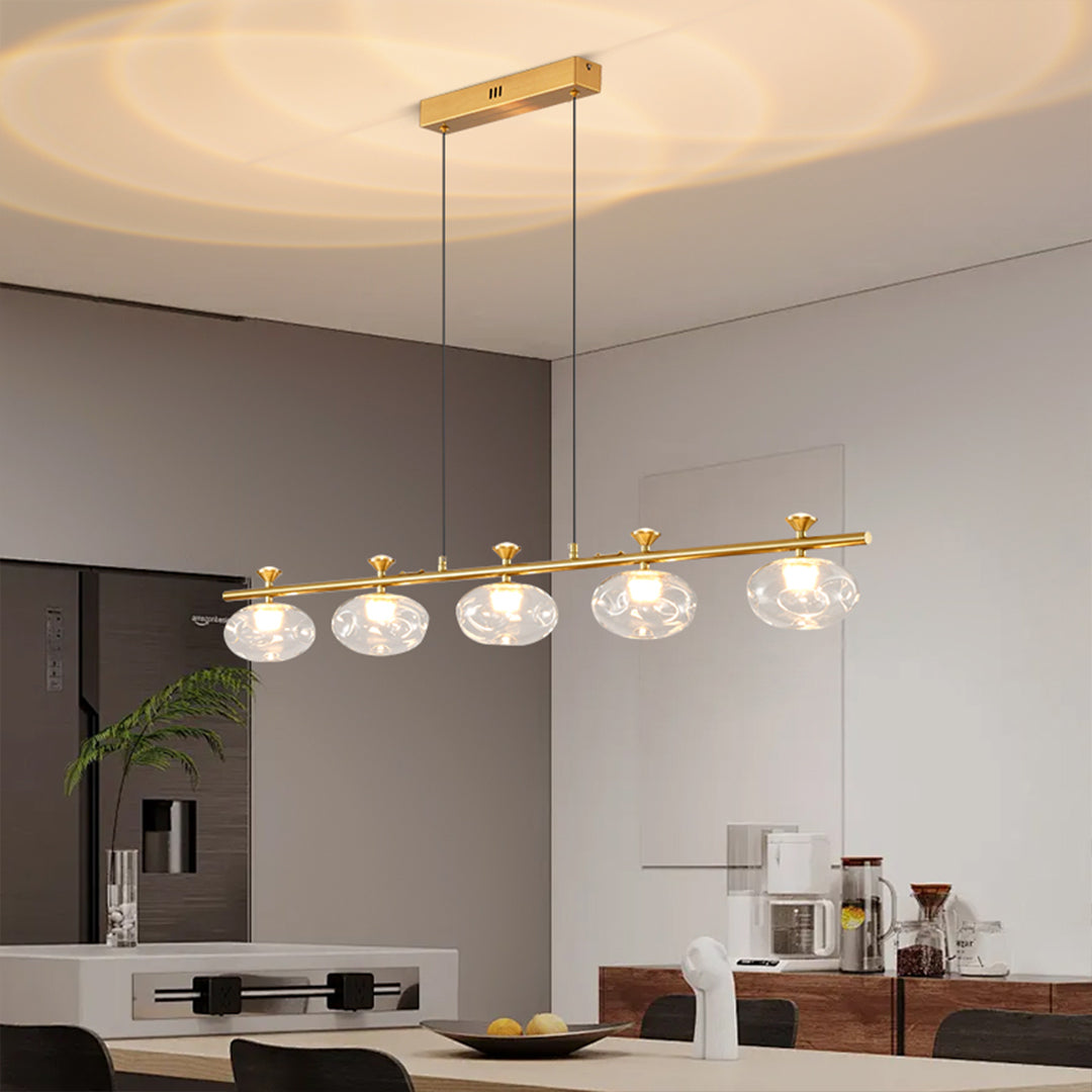 Linear Glass Chandelier Modern Minimalist