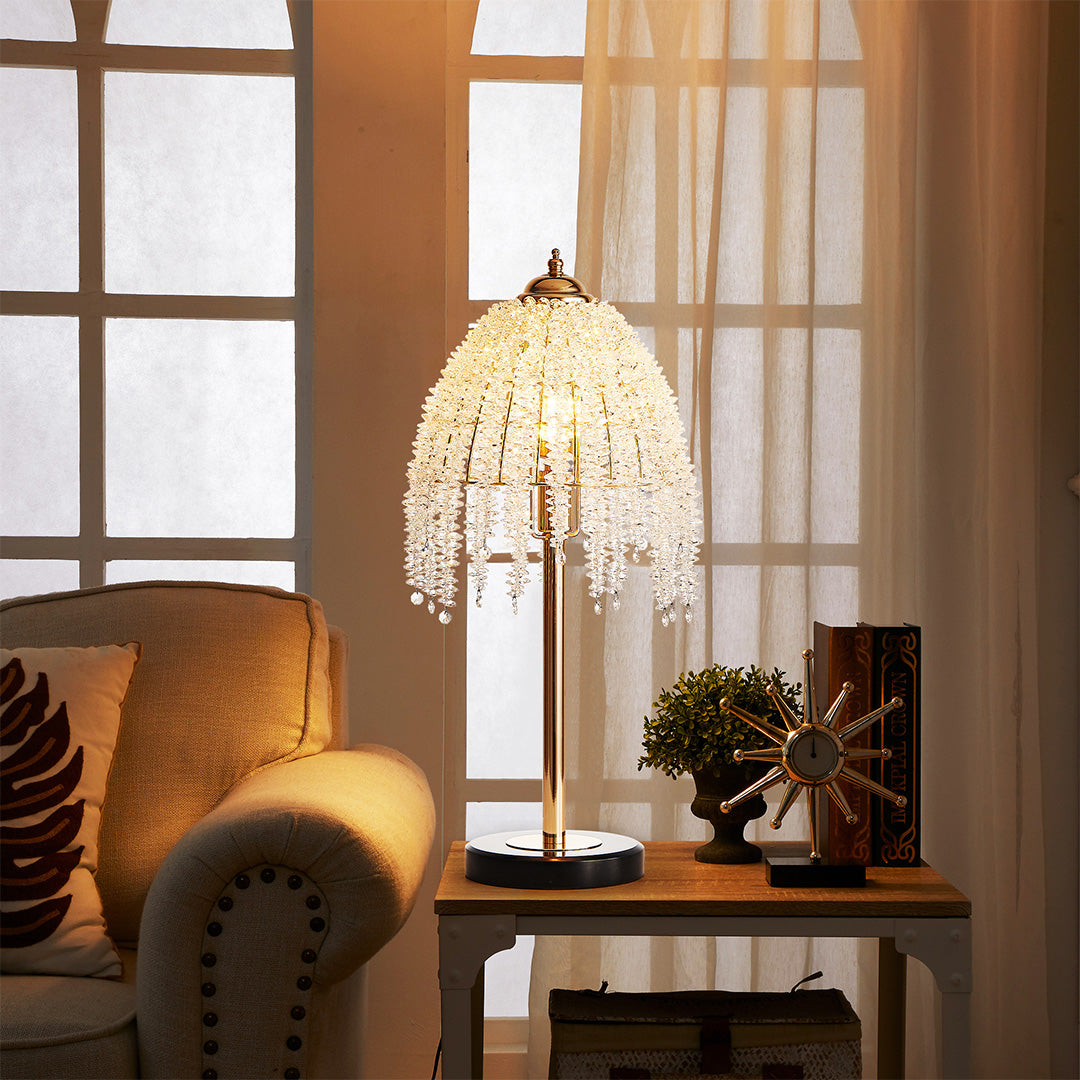 Gold Bedside Table Lamp European Crystal Luxury Lamp