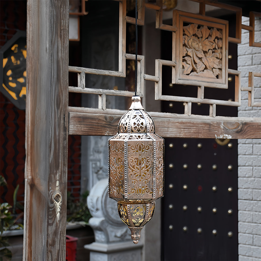 Outdoor Moroccan Lanterns Waterproof Solar Powered Garden Light
