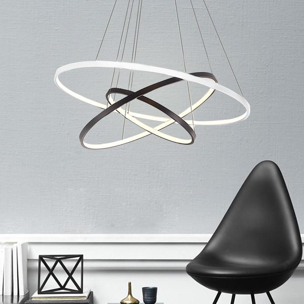 Adjustable Circles LED Dimmable with Remote Modern Chandeliers Ceiling Light