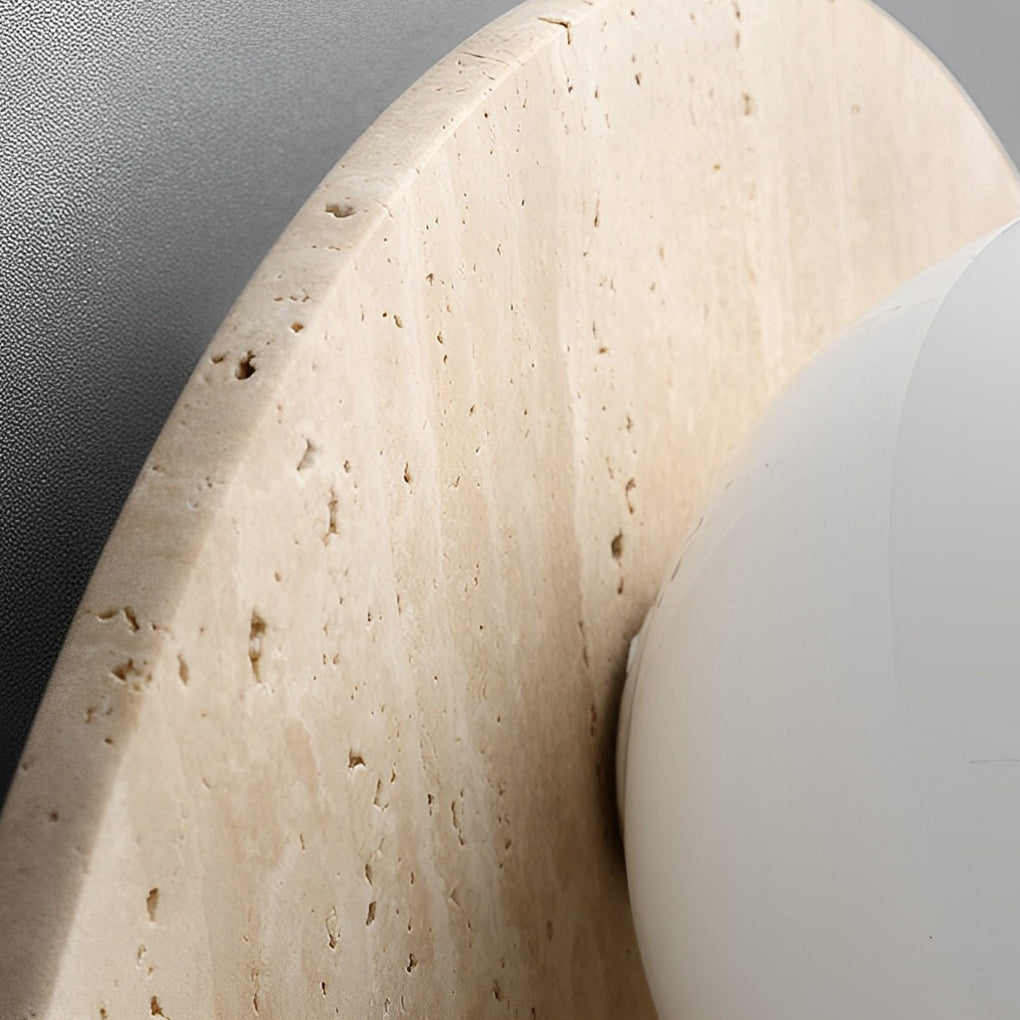 Ball Wall Lamp Yellow Travertine LED Wabi-Sabi Japanese Light