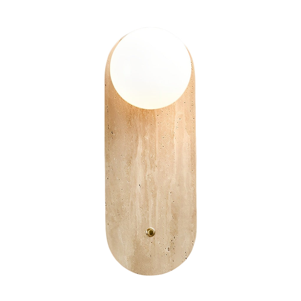 Ball Wall Lamp Yellow Travertine LED Wabi-Sabi Japanese Light