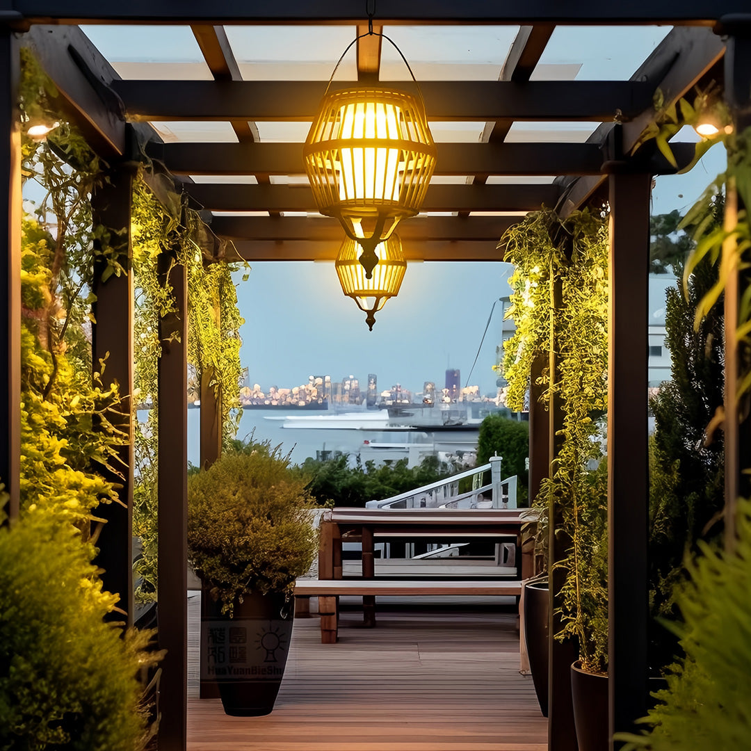 Japanese Lantern Pendant Light Outdoor Waterproof Ceiling Light