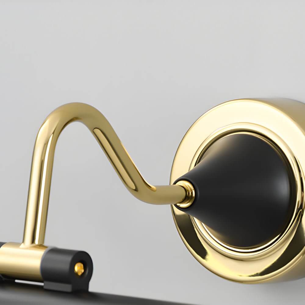 Bathroom Vanity Light Black and Gold Rotating Linear Light