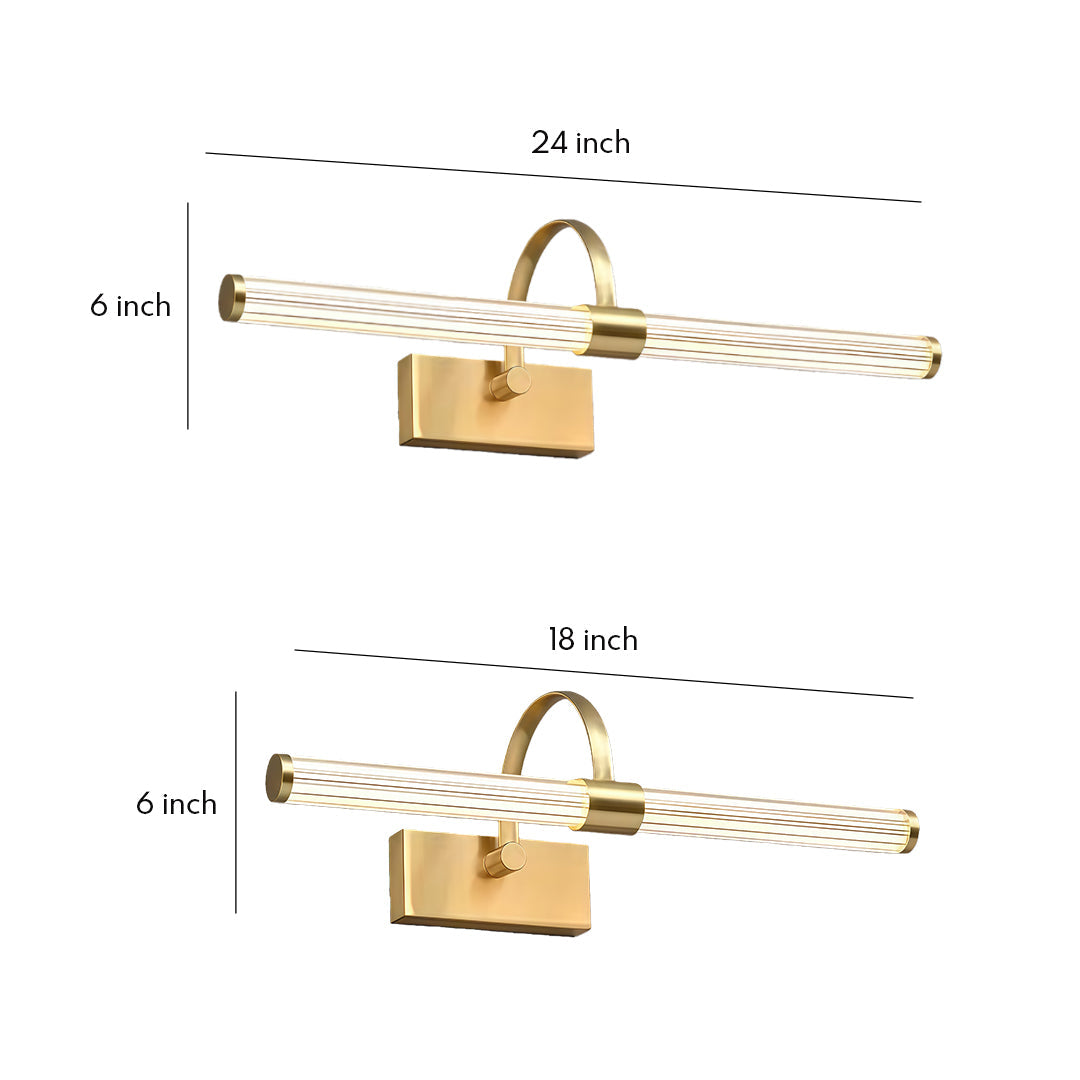 Bathroom Vanity Wall Light Nordic Full Copper Long Bar Light