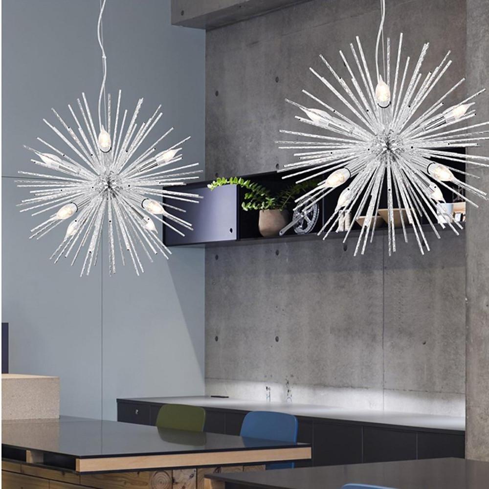 Geometric Starburst Chandeliers for Dining Room