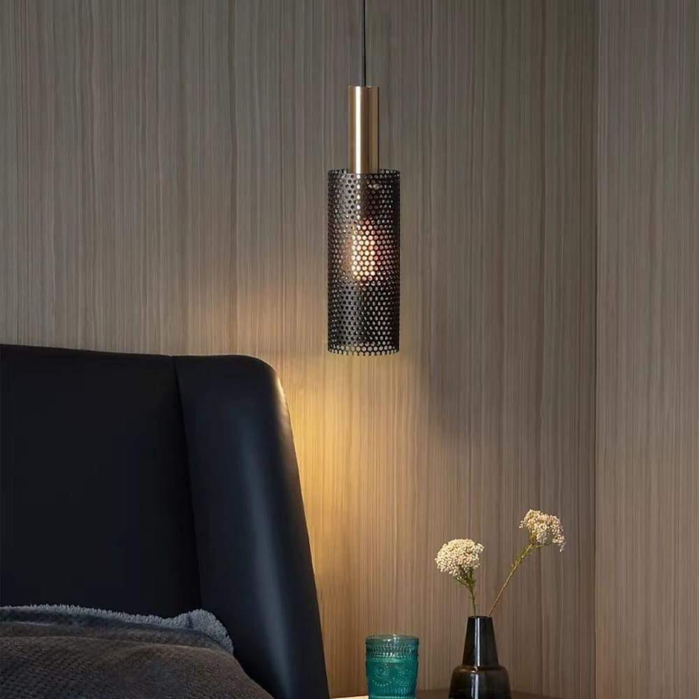 Cylinder Hanging Pendant Lights Metal Modern LED Ceiling Lights