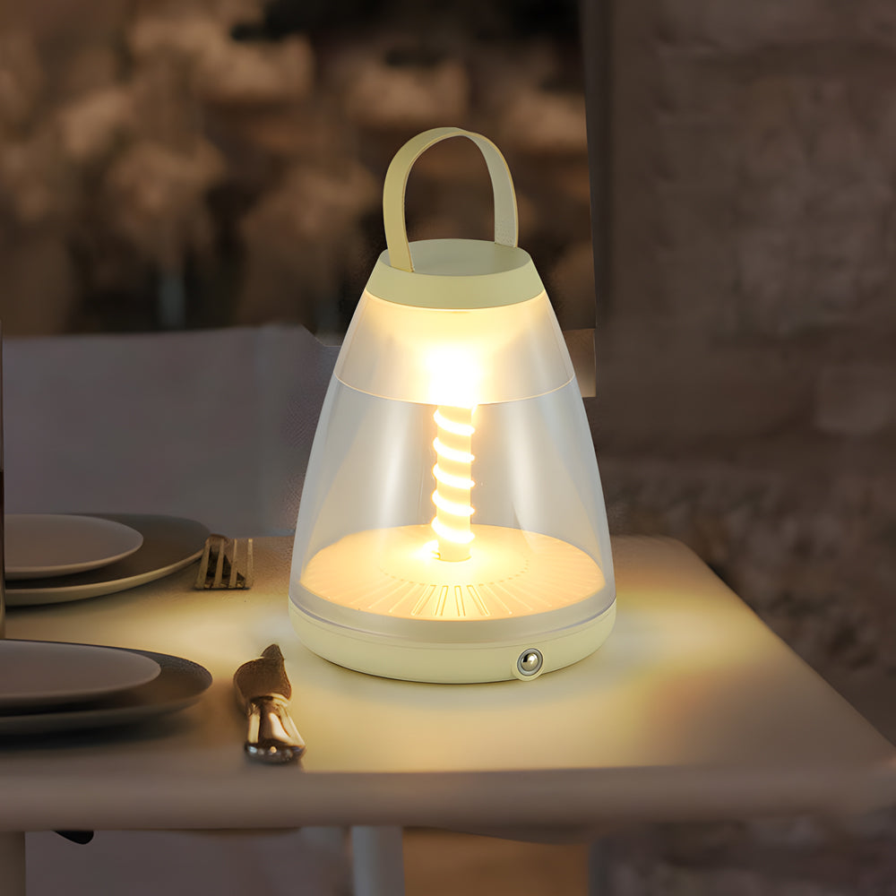 Portable Battery Powered Outdoor Table Lamps Spiral LED Portable Lamp