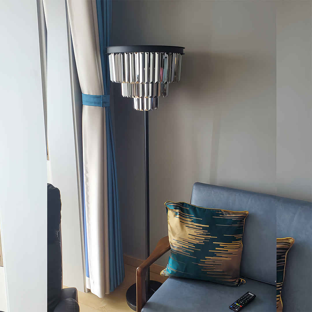 Floor Crystal Lamp American Glamorous Decorative Standing Luxury Light