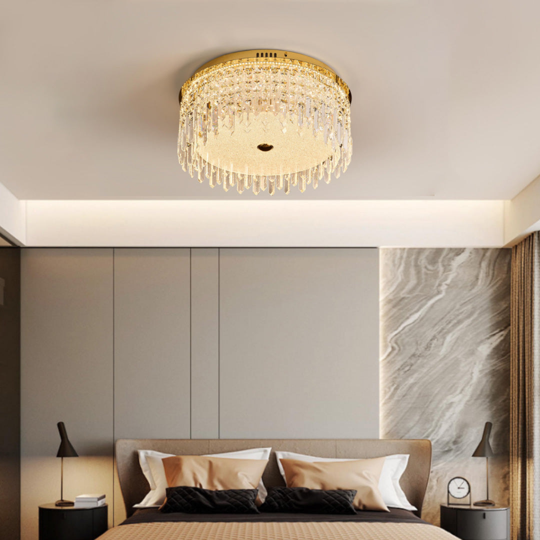 Crystal Ceiling Lights Flush Mount Luxury Metal Light