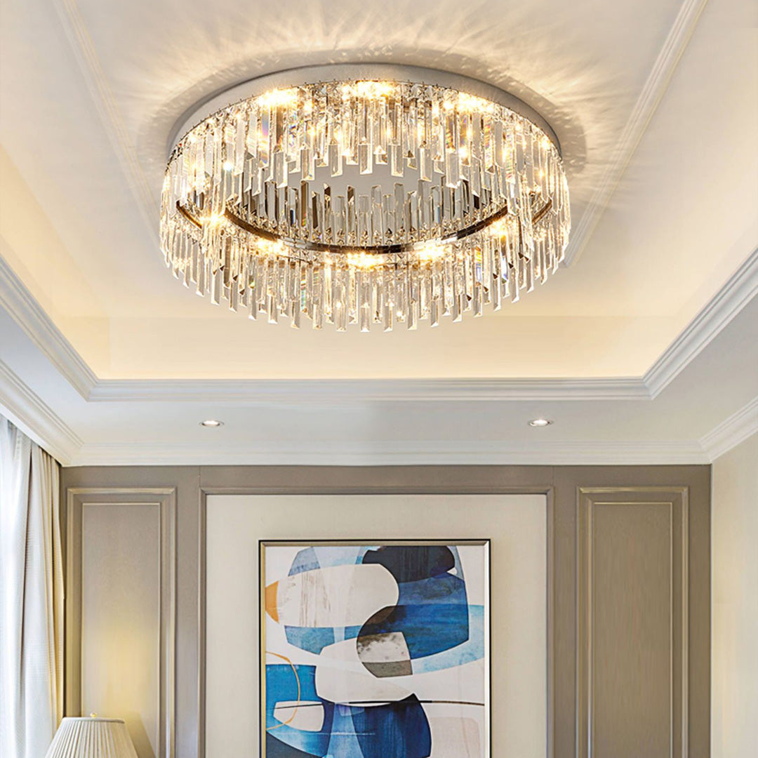 Crystal Flush Mount Ceiling Light Minimalist Round Ceiling Light