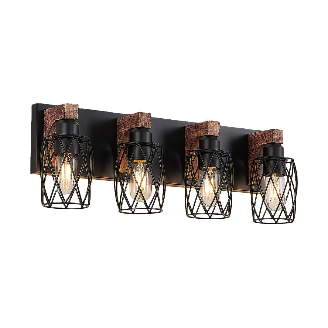 Black Vanity Bathroom Lights Metal Cage Mirror Lamp