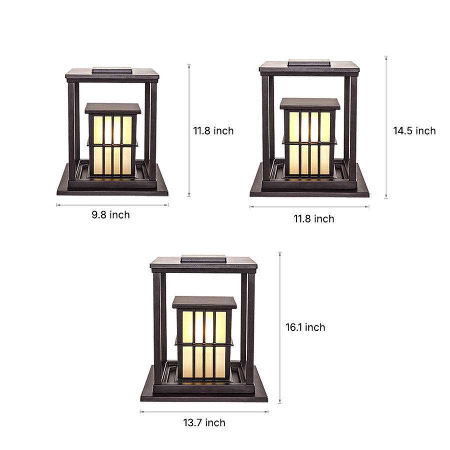 Square Exterior Pillar Lights Modern Style