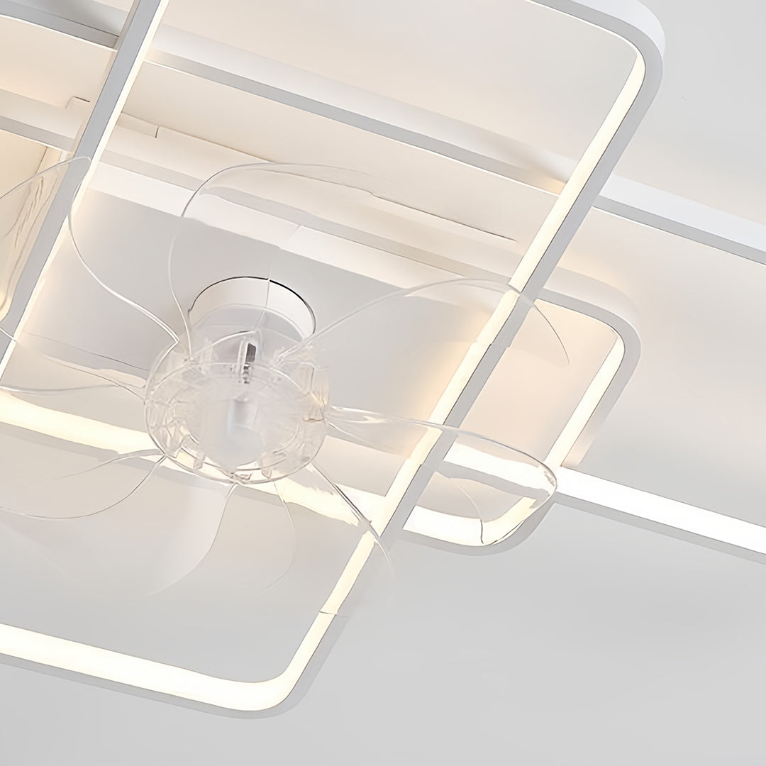 Big Ceiling Fans with Lights Acrylic Shade Clear ABS Blade Fan Light