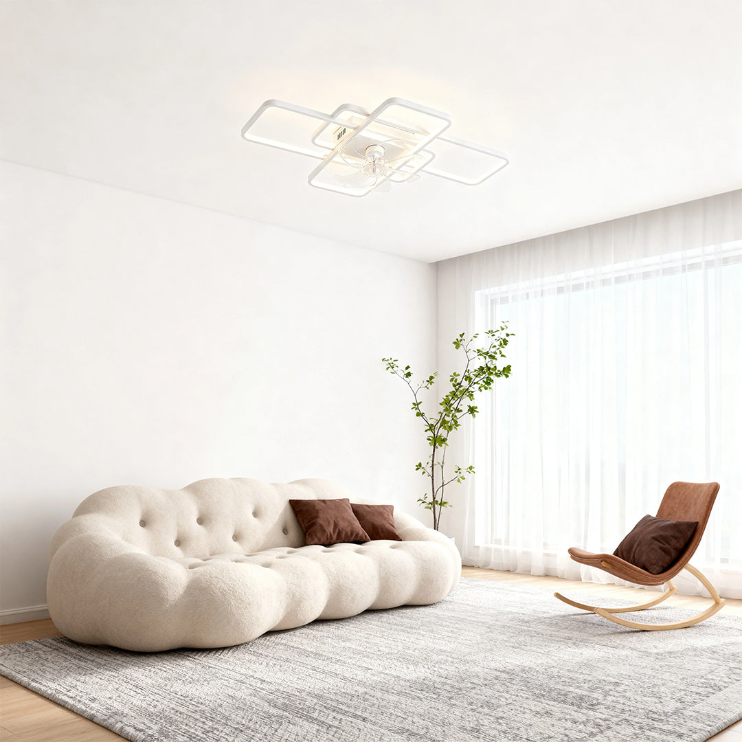 Big Ceiling Fans with Lights Acrylic Shade Clear ABS Blade Fan Light