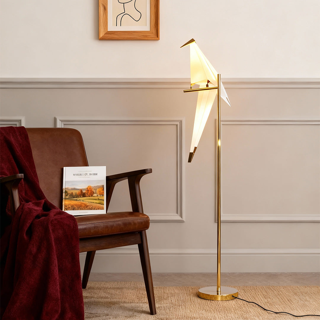 Bird Wall Light Modern Origami Crane Gold Accent Origami Wall Sconce