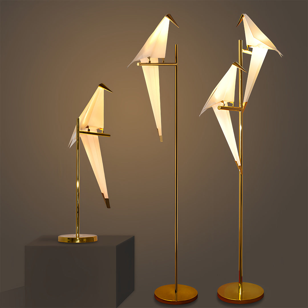 Bird Wall Light Modern Origami Crane Gold Accent Origami Wall Sconce