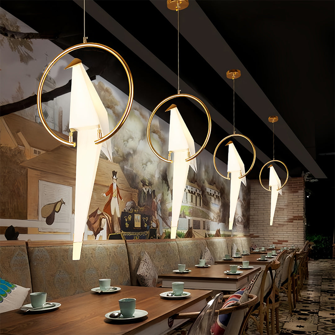 Bird Wall Light Modern Origami Crane Gold Accent Origami Wall Sconce