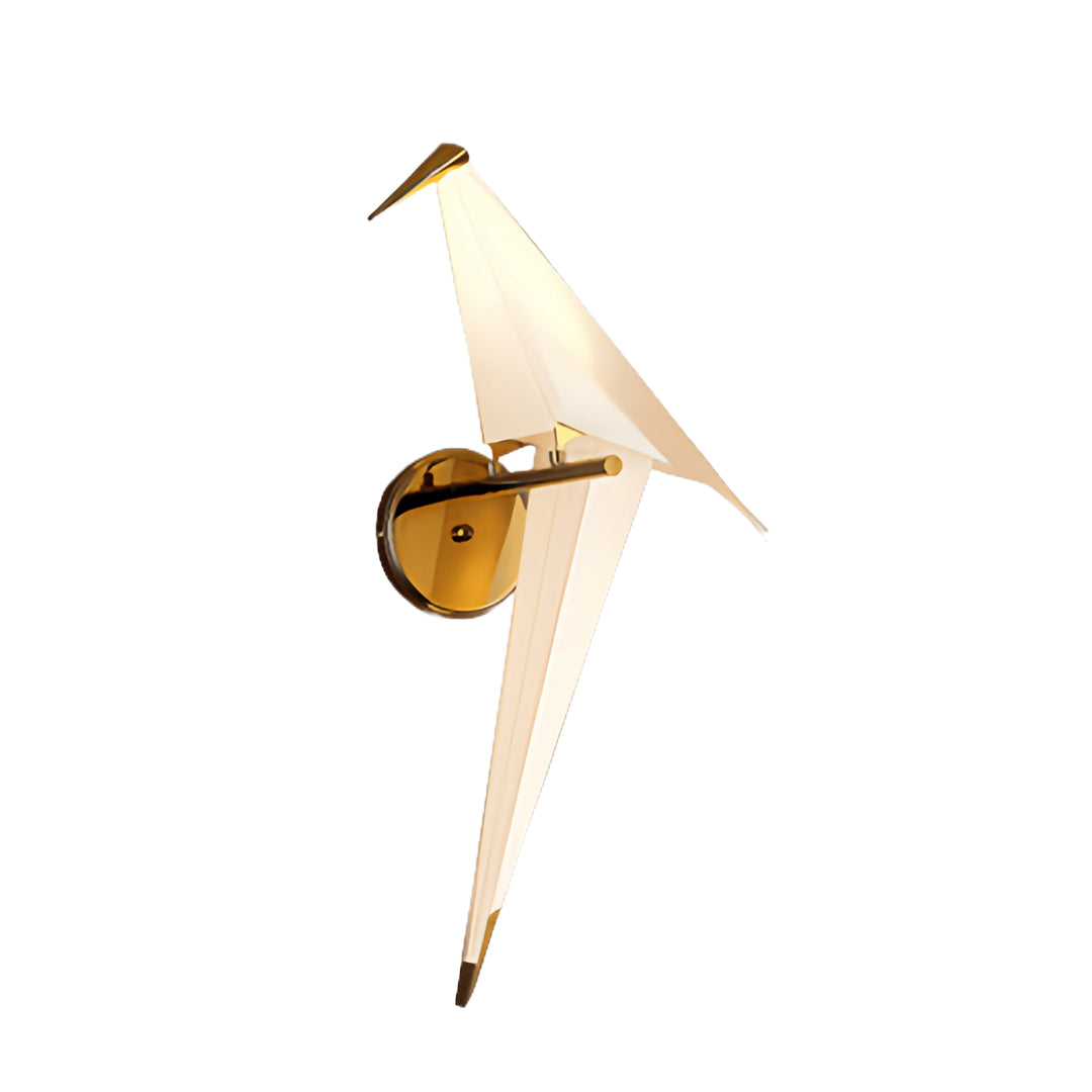 Bird Wall Light Modern Origami Crane Gold Accent Origami Wall Sconce