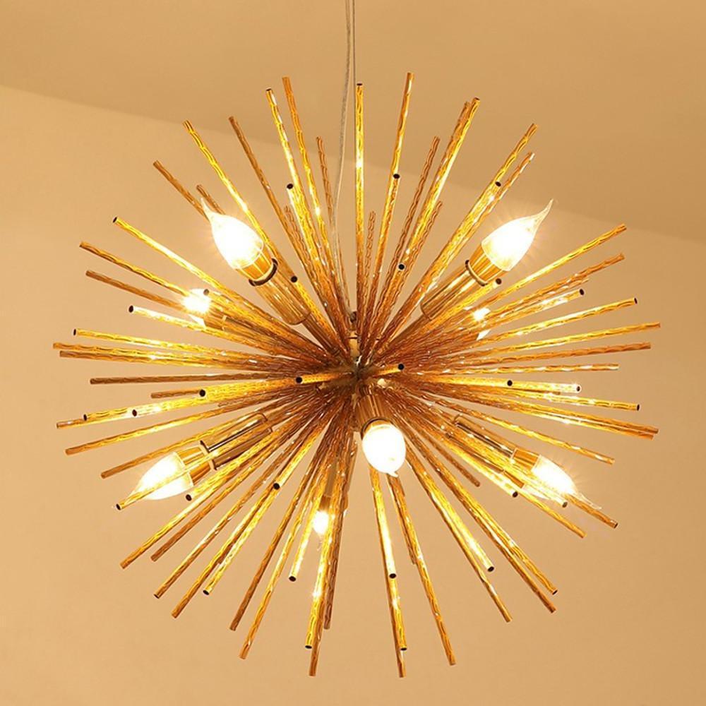 Geometric Starburst Chandeliers for Dining Room