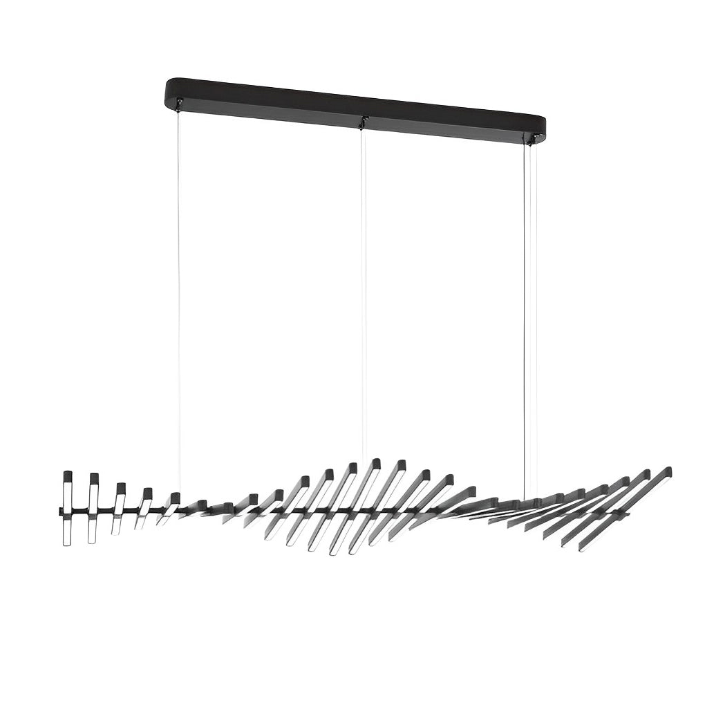 [Open-Box]Waves Fishbone Strip Stepless Dimming LED Nordic Chandelier Pendant Light