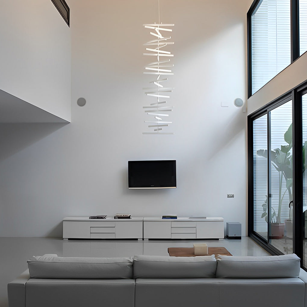 [Open-Box]Waves Fishbone Strip Stepless Dimming LED Nordic Chandelier Pendant Light