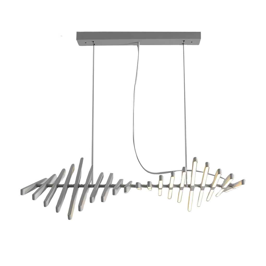 [Open-Box]Waves Fishbone Strip Stepless Dimming LED Nordic Chandelier Pendant Light