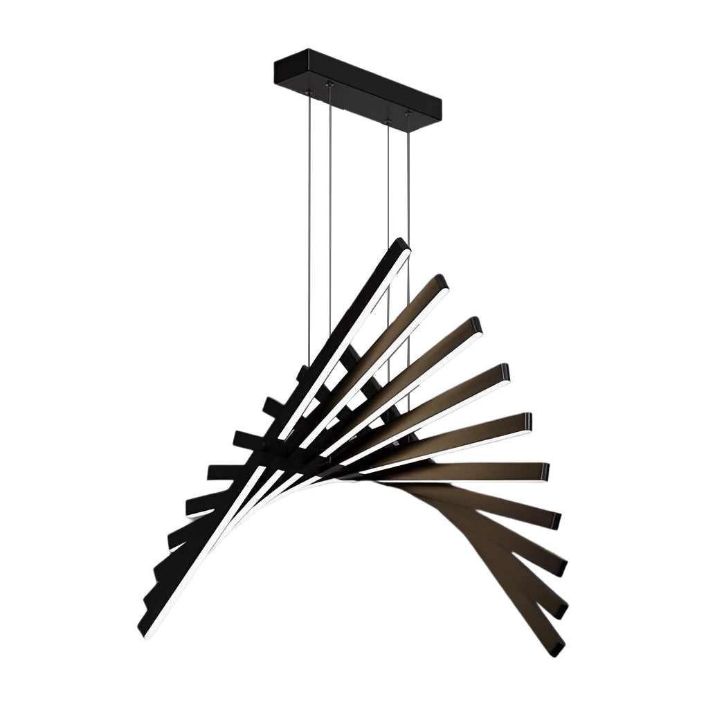 [Open-Box]Waves Fishbone Strip Stepless Dimming LED Nordic Chandelier Pendant Light