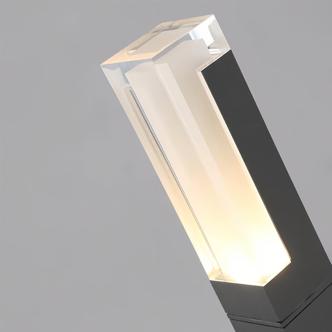 Black Bollard Lights Cubic Aluminum LED Waterproof Light
