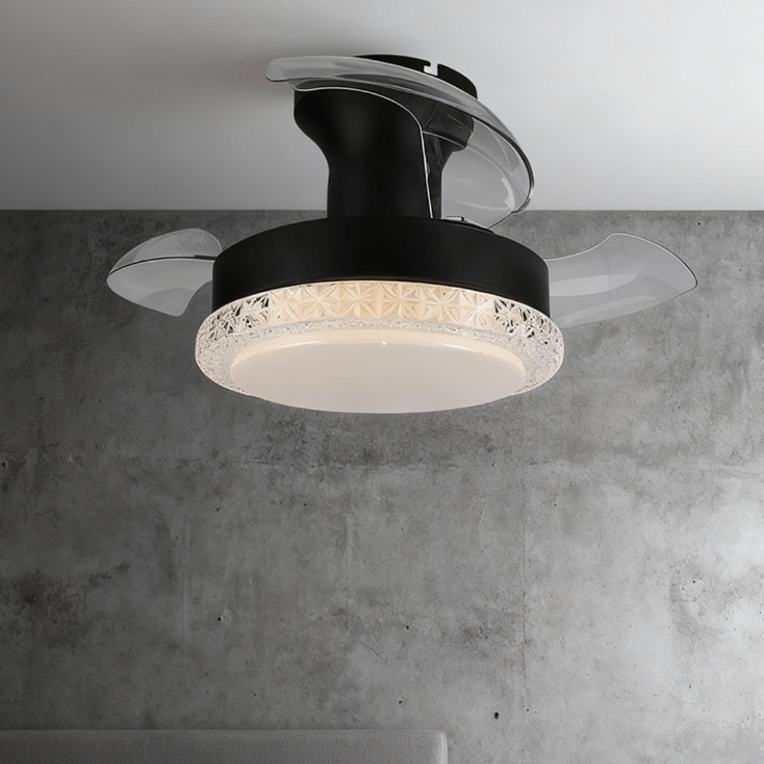 3 Blade Ceiling Fan with Light Flush Mount Quiet Fan Lamp