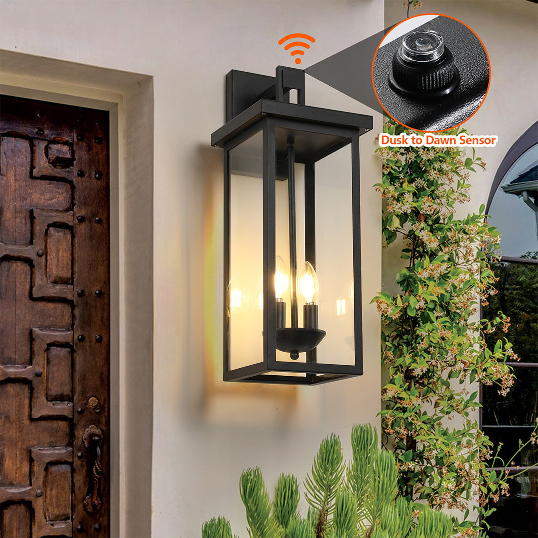 Black External Wall Lights Outdoor Courtyard Waterproof LED Light
