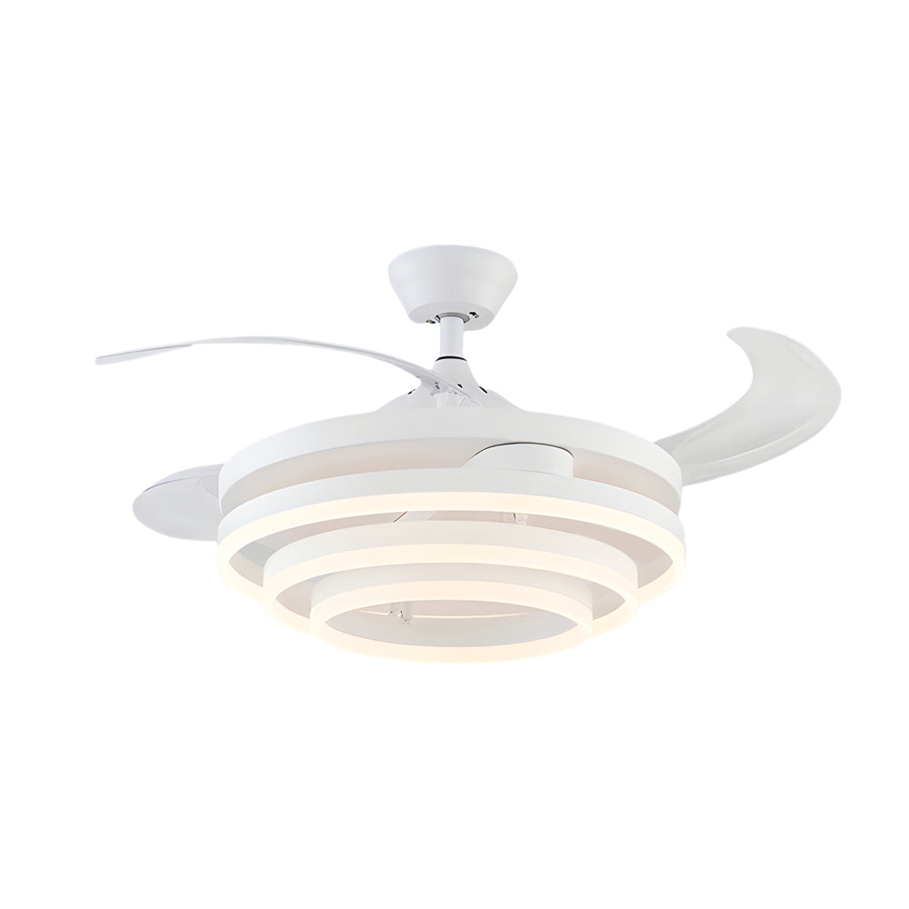 Black Fan with Light Modern Adjustable LED Metal Light