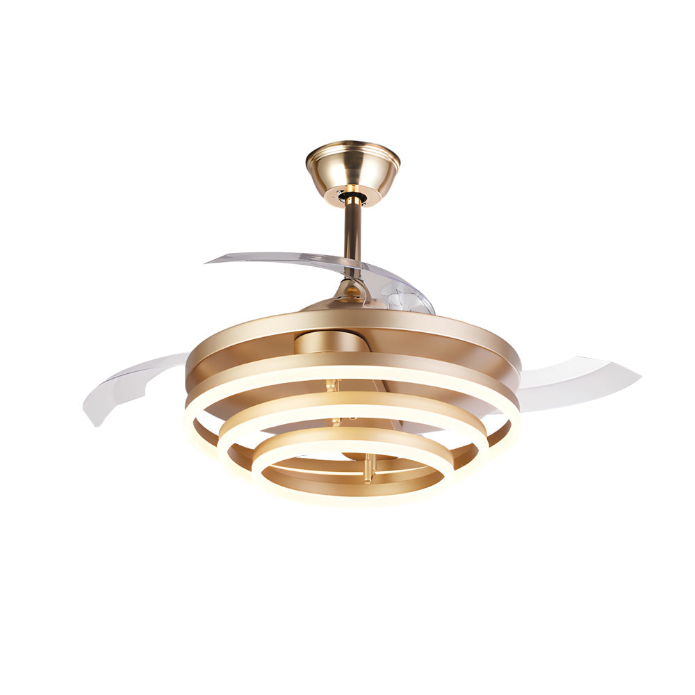 Black Fan with Light Modern Adjustable LED Metal Light