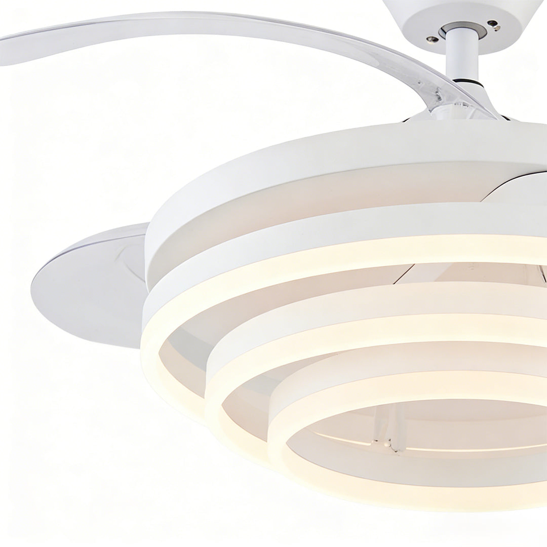 Black Fan with Light Modern Adjustable LED Metal Light