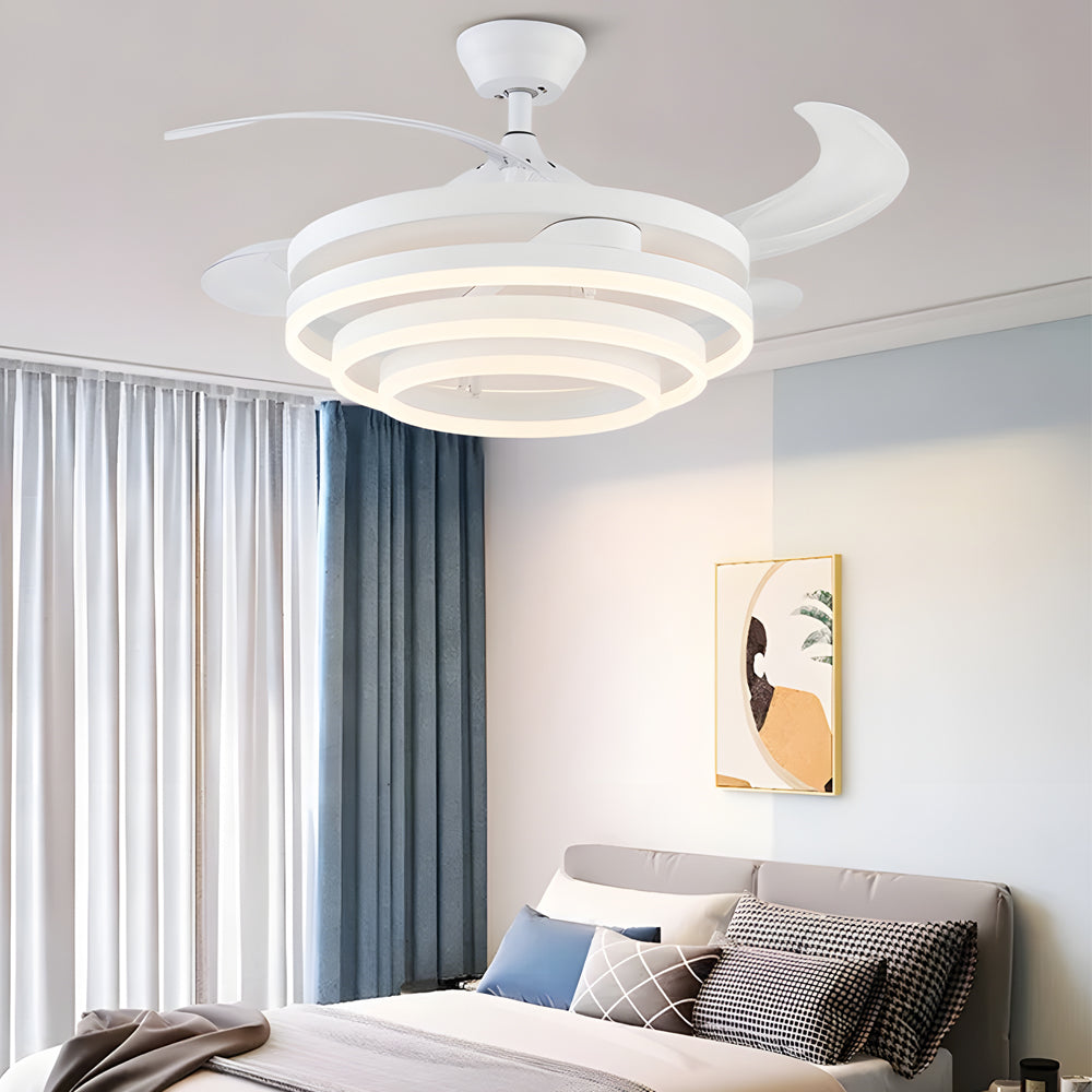 Black Fan with Light Modern Adjustable LED Metal Light