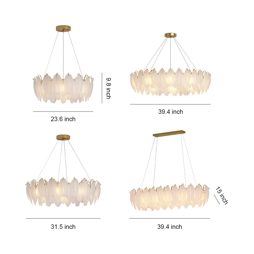 Feather Chandeliers Modern Luxury Glass Ceiling Light