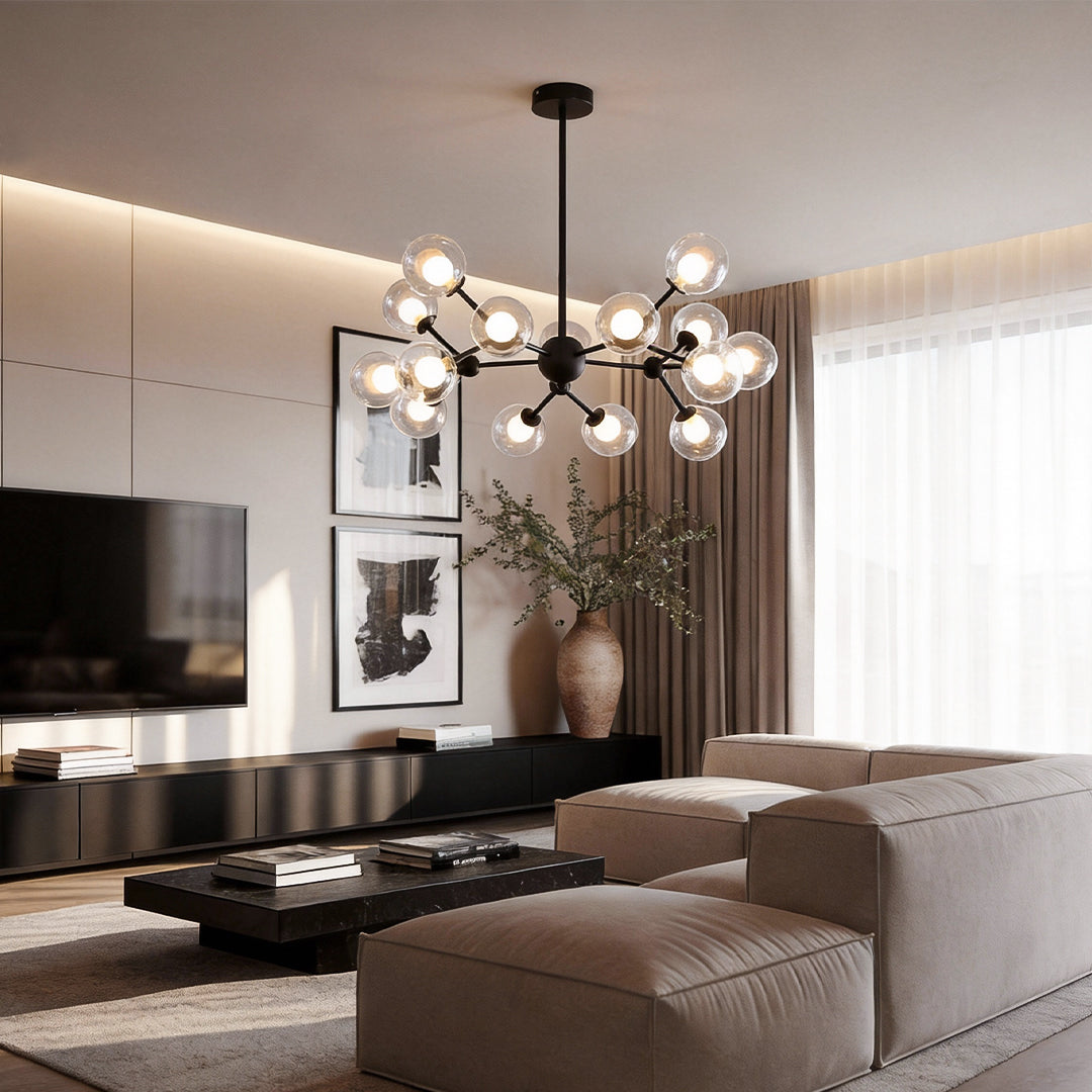 glass sputnik light Modern metal 15-Light Ceiling light