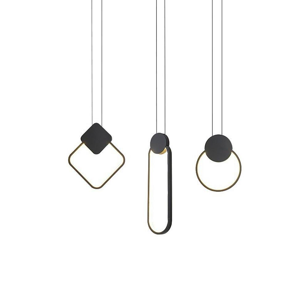 Black Geometric Pendant Light LED Modern Ceiling Light