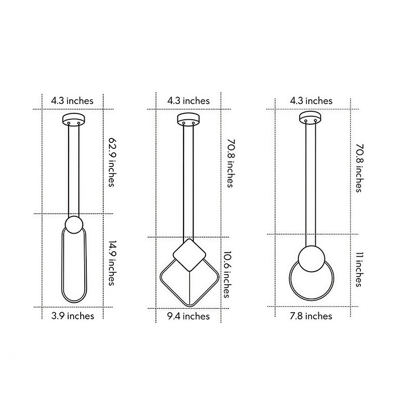 Black Geometric Pendant Light LED Modern Ceiling Light