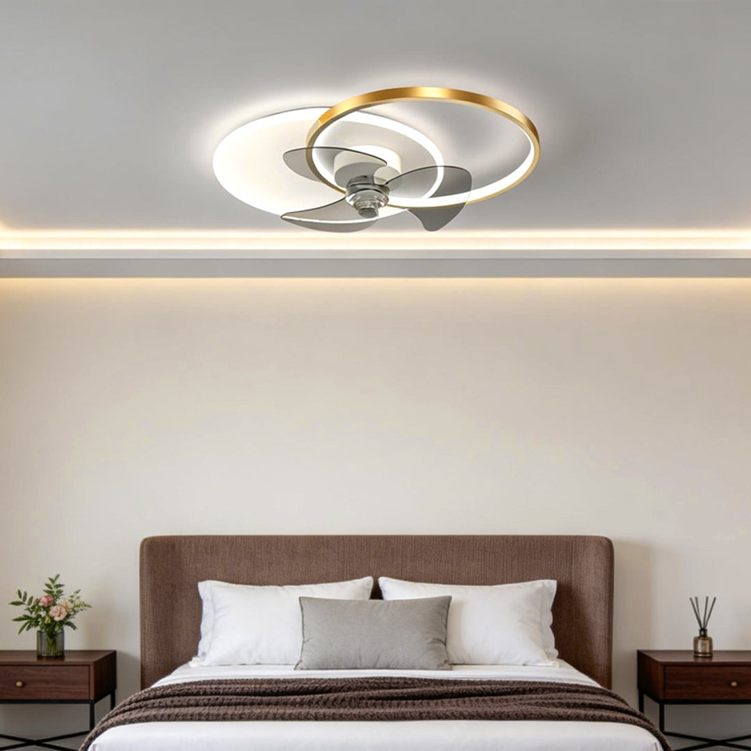 Black and White Ceiling Fans with Lights Modern Metal Light